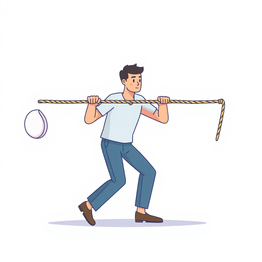 Person pulling heavy ropes